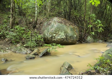 Landscape photography of waterfall in the forest of Northern Thailand.