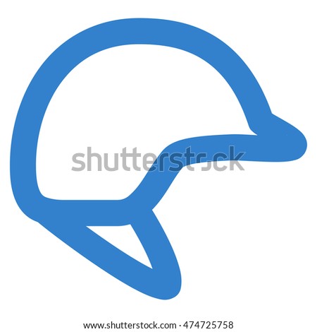 Motorbike Hardhat vector icon. Style is stroke flat icon symbol, cobalt color, white background.