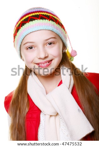Adorable little girl with clothes for the winter