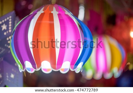 Diwali lantern for sale on street Mumbai Maharashtra India Southeast Asia. Royalty-Free Stock Photo #474772789