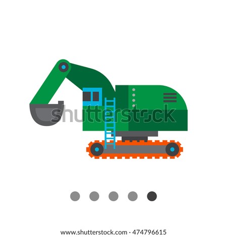 Green excavator icon