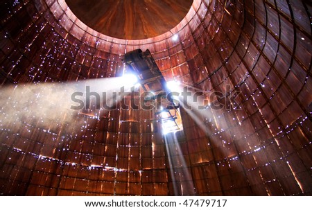 This is an interior shot of an incinerator that is part of an abandoned logging camp.