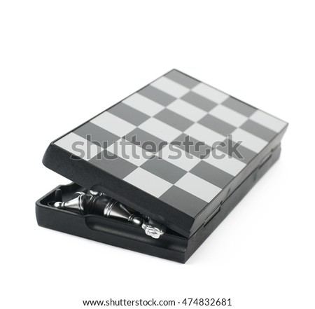 Folded chess board isolated over the white background