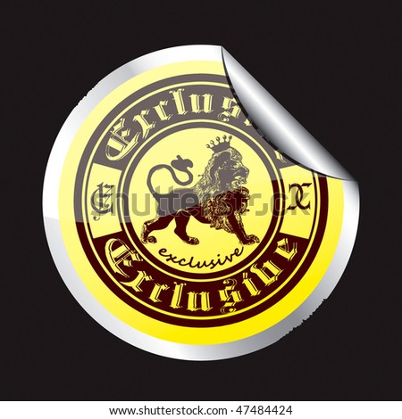 The original sticker with the image of the crown and the word exclusive lion.