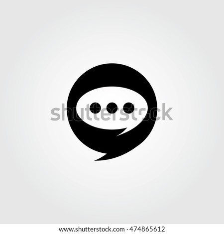 Black chat bubble icon