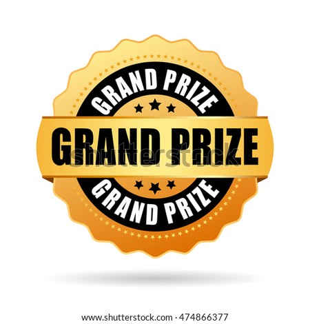 Grand prize gold medal vector illustration isolated on white background Royalty-Free Stock Photo #474866377