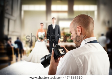 Professional photographer in a wedding