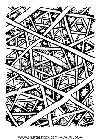 hand drawn texture. Stripes, polka dots, triangles, strokes
