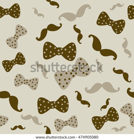 seamless texture painted bow tie and mustache