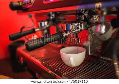 red coffee machine make coffee