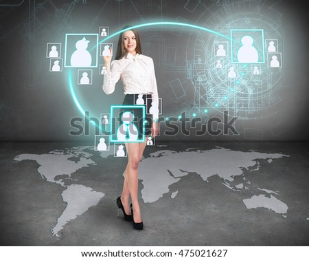 Businesswoman movement icons. Elements of this image furnished by NASA.