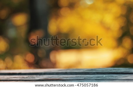 background table wooden autumn outdoor bokeh