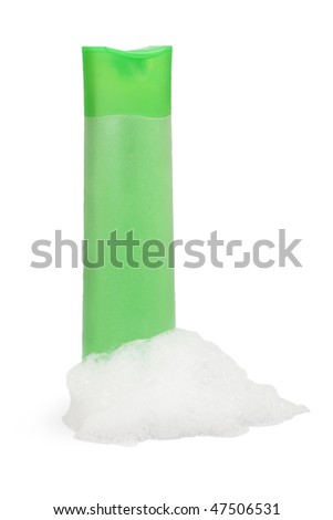 Shampoo bottle on a white background