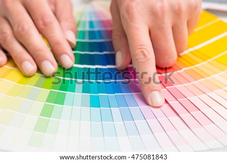 Colour swatches book. Rainbow sample colors catalogue.
