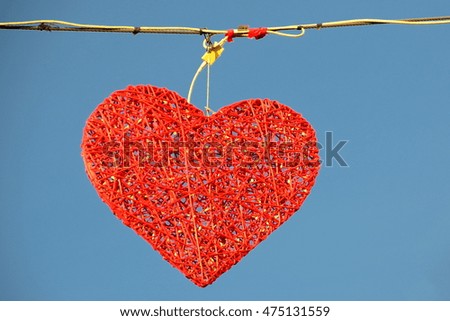 Street light electricity decoration big red heart