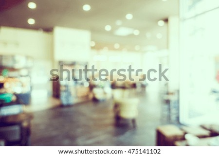 Abstract blur luxury coffee shop cafe interior for background