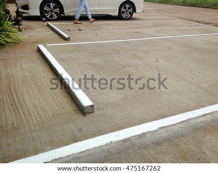 barrier and White line Car Park in hotel