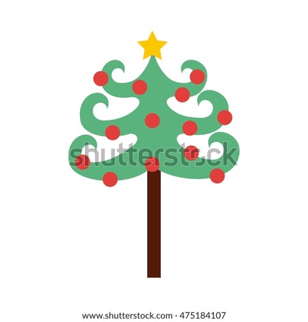 tree pine happy merry christmas vector illustration design