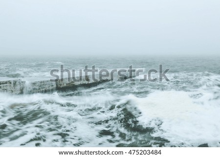 stormy sea in the morning