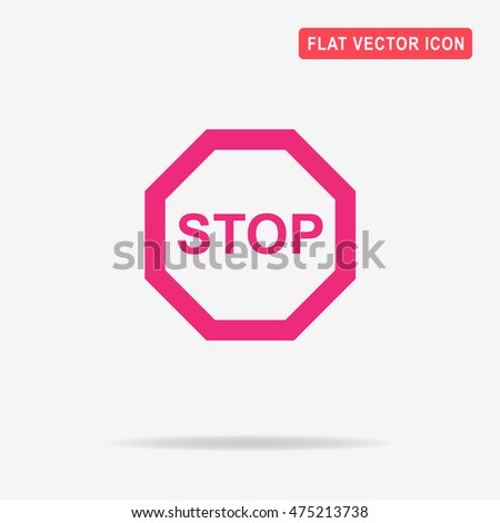 Stop sign icon. Vector concept illustration for design.