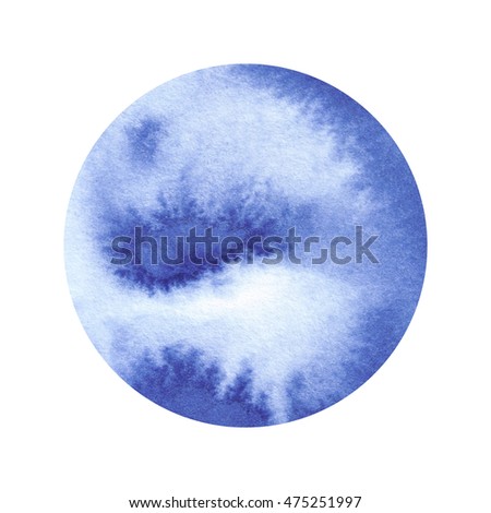Abstract watercolor blue circle