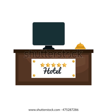 hotel reception place isolated icon vector illustration design