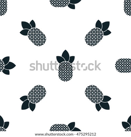 Pineapples isolated on white background. Vector illustration. Seamless pattern
