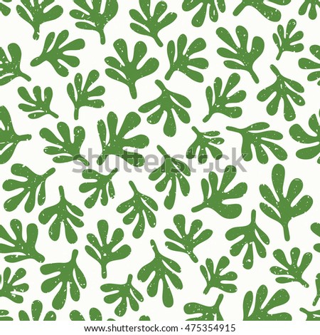 Abstract leaf textured background. Seamless pattern with green leaves.