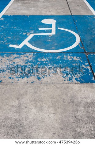 Picture of disability symbol painted on the floor
