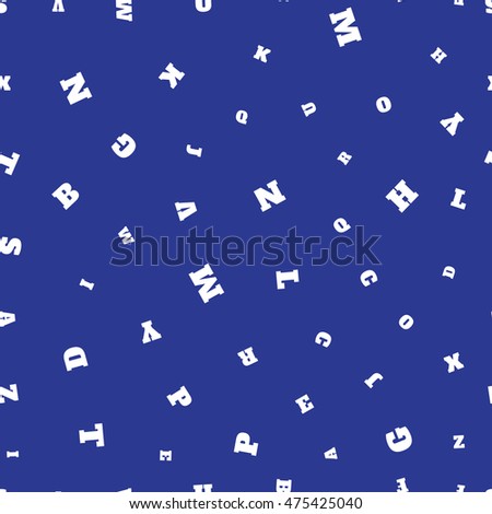 Vector illustration seamless pattern - white letters on color background for education or fashion