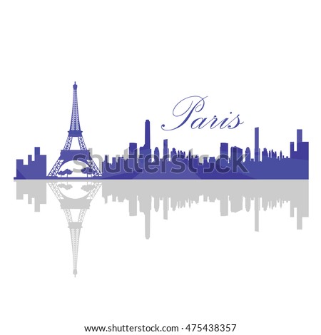 Isolated Paris skyline on a white background, Vector illustration