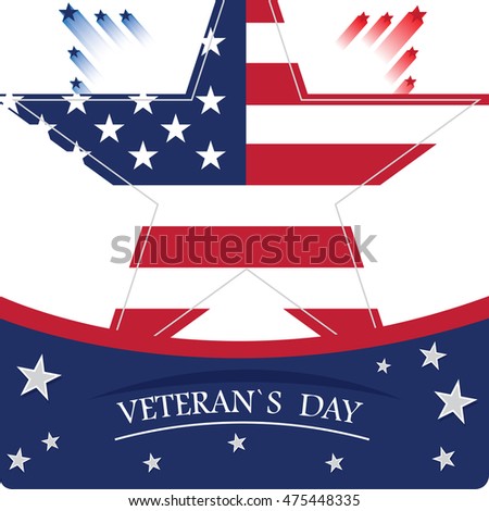 Veteran's day background with an isolated star, Vector illustration