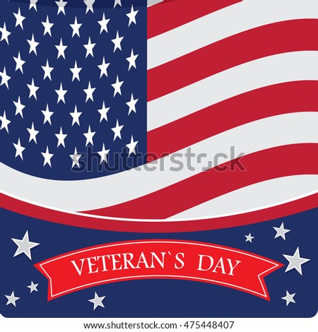 Veteran's day background with the american flag, Vector illustration
