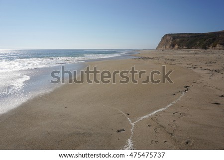 Beach on the Pacific Ocean Coast on a beautiful summer day, California