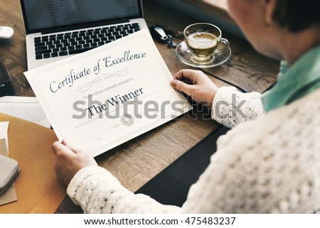 Award Certificate Prize Document Success Concept