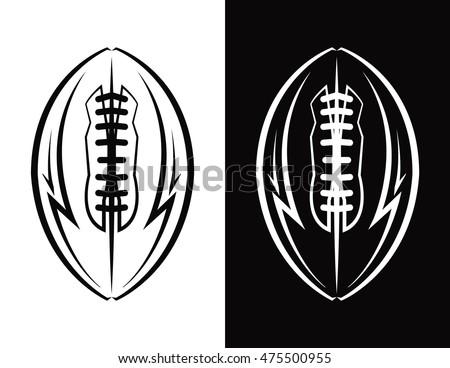 An American football ball icon emblem illustration. Vector EPS 10 available.