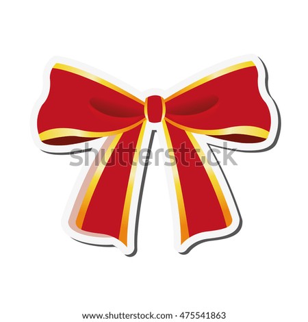 flat design decorative bow icon vector illustration