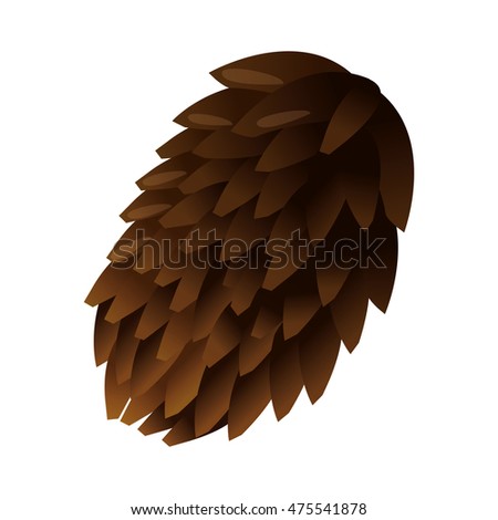 flat design single pine cone icon vector illustration