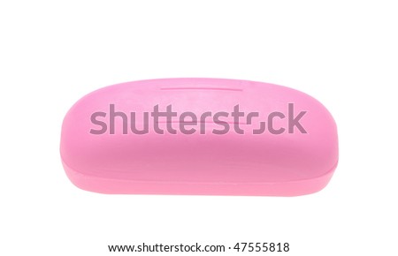 Soap of pink color. It is isolated on a white background
