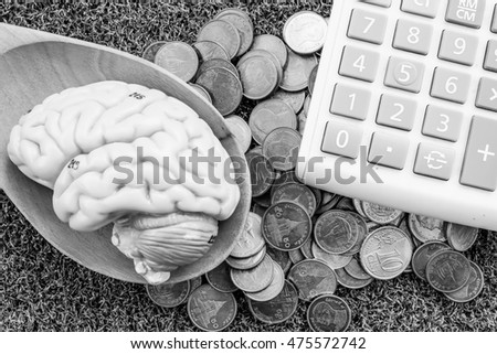 coin business concept with black and white color