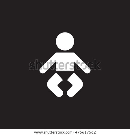 Baby icon vector, solid logo illustration, pictogram isolated on black