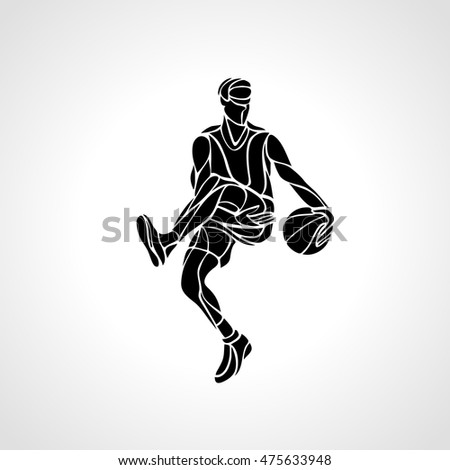Basketball player abstract silhouette