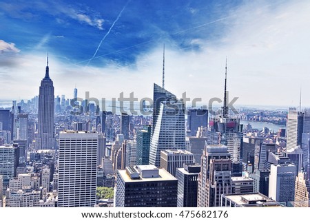 Skyline of Manhattan, NYC.