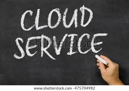 Cloud Service written on a blackboard