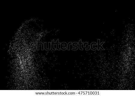 Grainy abstract  texture on  black background.  Snowflakes  design element. Vector illustration,eps 10.