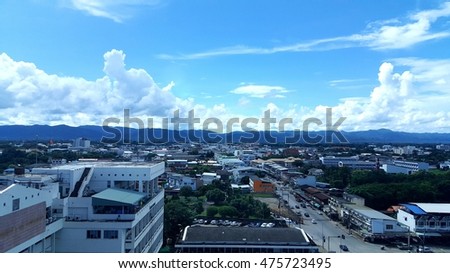 high building view in Phrae Northern Thailand.