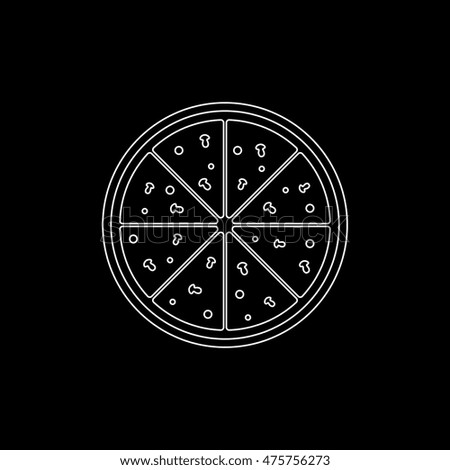 Pizza  - white vector icon