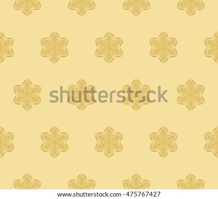 Flowers ornament. Abstract geometry patten. Seamless. Golden color. For your design gift card, presenatation, wallpaper