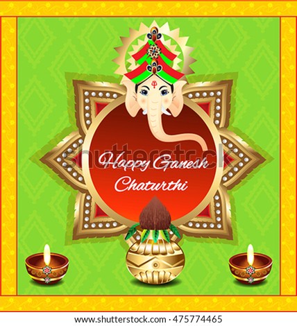 happy Ganesha chaturthi background vector illustration 