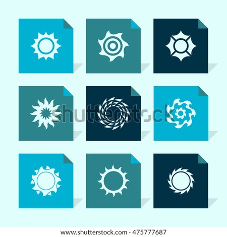 Vector Flat Icons Set - Sun

